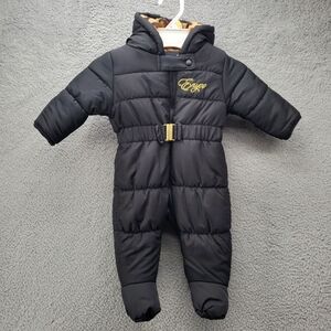 Enyce Puffer Jumpsuit Baby 0-3 Months Black Hooded